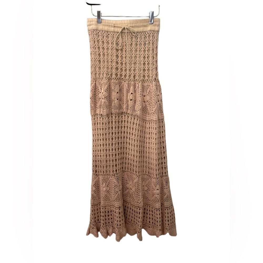 Sadie & Sage Crochet Maxi Skirt in Beige - Picture 2 of 6